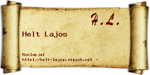 Helt Lajos névjegykártya